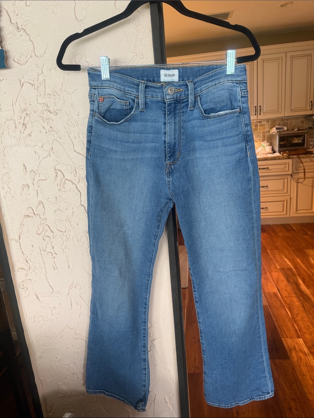 Hudson Jeans Light Blue Flare Crop Denim